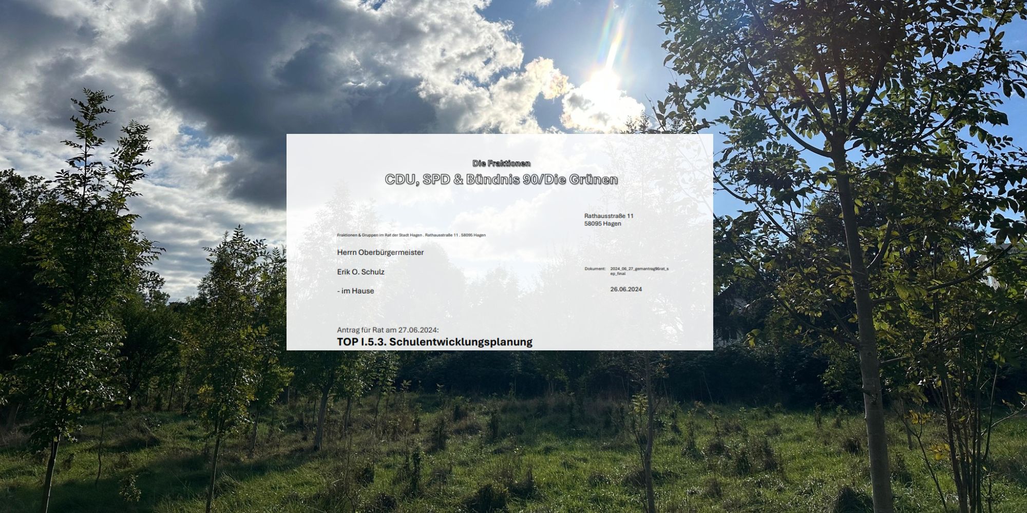 Dünningsbruch konkreter Vorschlag SPD CDU Grünen Hagen